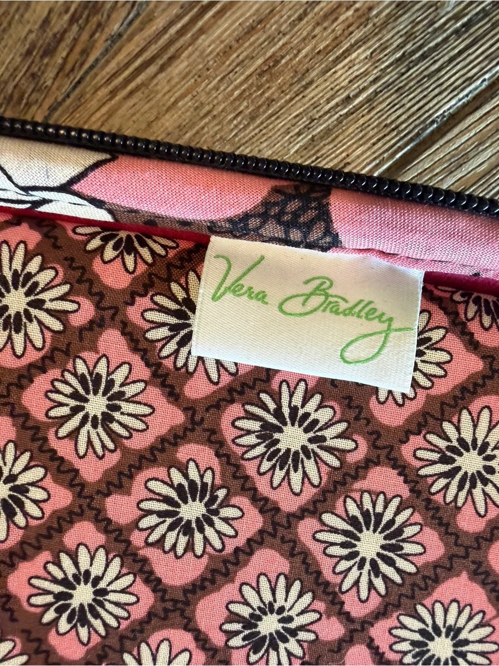 Vera Bradley Mocha Rouge Hard Shell Laptop Case Bag Retired Floral 2011 Pink
